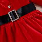 Toddler Baby Girls Christmas Clothes Set Dress Hat  Scarf